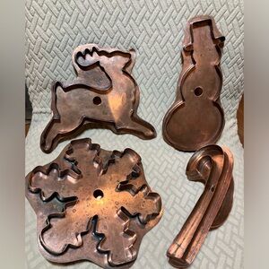 Martha Stewart Vintage Large COPPER Christmas Cookie Cutter Set